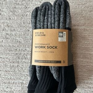 Field & Stream Black and Gray Crew Socks